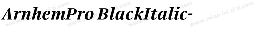 ArnhemPro BlackItalic字体转换